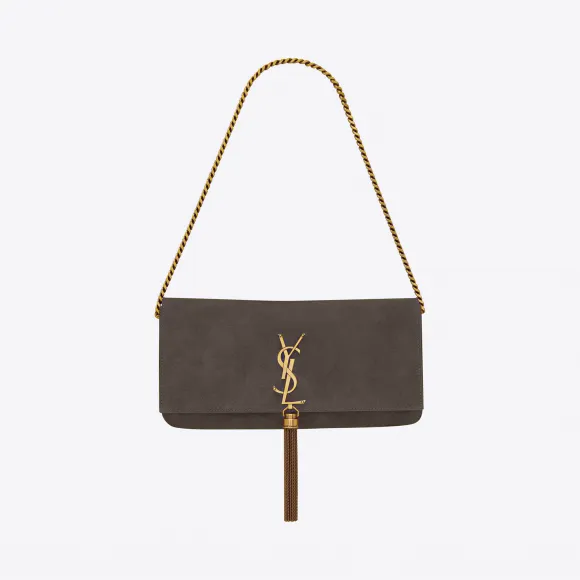 伊夫圣罗兰/Yves Saint laurent 女士 KATE 99流苏麂皮和光滑皮革手袋 6042760UD7W1011