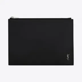 伊夫圣罗兰/Yves Saint laurent tiny monogram雾面皮革拉链平板电脑包 6077791JB0E1000