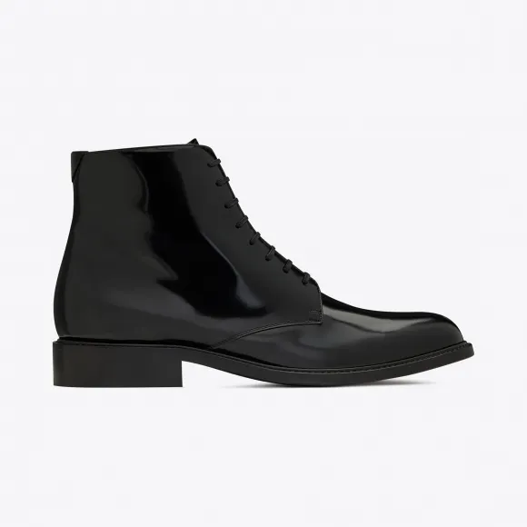 伊夫圣罗兰/Yves Saint laurent ARMY系带亮面皮靴 6323581YZ001000