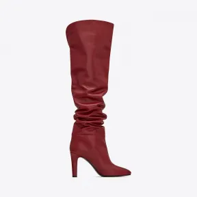 伊夫圣罗兰/Yves Saint laurent JANE光滑皮革过膝靴