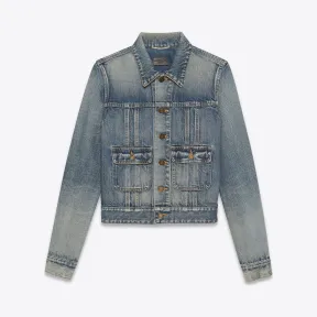 伊夫圣罗兰/Yves Saint laurent ”\n 肮脏的沙蓝色牛仔布40年代牛仔夹克”