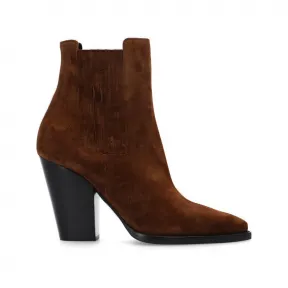 伊夫圣罗兰/Yves Saint laurent 棕色 外层:|麂皮|内层:|皮质|鞋底:|皮质 女士 高跟靴 633955-1NX00-2330