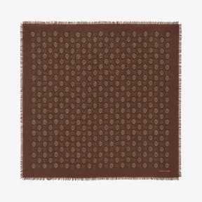 伊夫圣罗兰/Yves Saint laurent 复古羊绒印花斜纹羊毛头巾