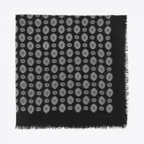 伊夫圣罗兰/Yves Saint laurent 复古羊绒印花斜纹羊毛头巾