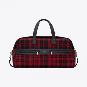 伊夫圣罗兰/Yves Saint laurent CAMP格子呢和小羊皮行李袋