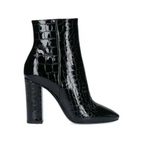 伊夫圣罗兰/Yves Saint laurent 黑色 克罗克效果粗跟靴 63964110N001000