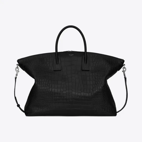 伊夫圣罗兰/Yves Saint laurent giant鳄鱼纹压印皮革保龄球包 649646DZE0E1000