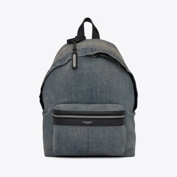 伊夫圣罗兰/Yves Saint laurent city漂白牛仔布迷你双肩包 6506172PS3E4572