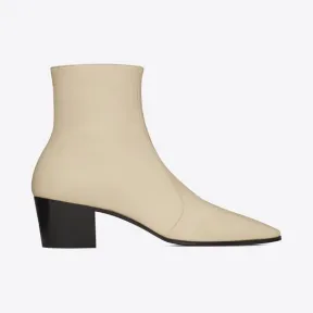 伊夫圣罗兰/Yves Saint laurent vassili光滑皮革拉链靴 6676201Y8001543