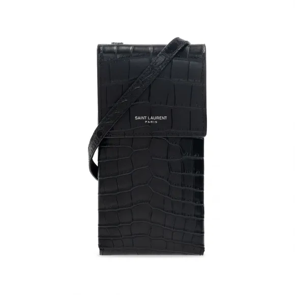 伊夫圣罗兰/Yves Saint laurent 黑色 外and内层:|小牛皮质|其他Elements:|金属| 男士 手机壳 667713-DZE0E-1000