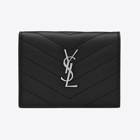 伊夫圣罗兰/Yves Saint laurent cassandre saint laurent 马特拉塞凸纹粒纹压花皮革翻盖名片夹 668290BOWA21000
