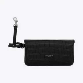 伊夫圣罗兰/Yves Saint laurent  paris鳄鱼纹印花哑光皮革和goya皮革太阳镜盒 668865DZETE1000