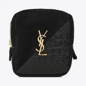 伊夫圣罗兰/Yves Saint laurent jamie绒面材质和亮面鳄鱼纹压印皮革立方体吊坠 6699641QSA11000