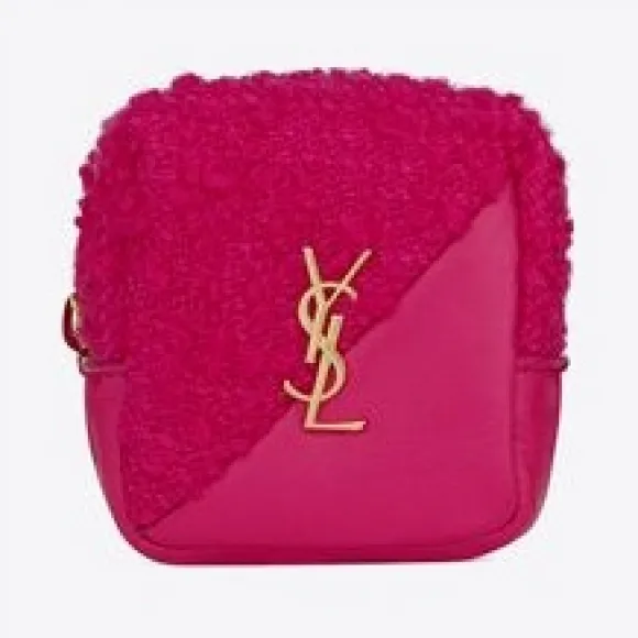 伊夫圣罗兰/Yves Saint laurent jamie混纺粗花呢和皮革立方体吊坠 6699642RL515516