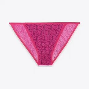 伊夫圣罗兰/Yves Saint laurent 针织薄纱字母标志内裤，点缀仿水晶 676133Y36DR5584