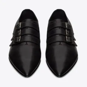 伊夫圣罗兰/Yves Saint laurent STAN光滑皮革搭扣鞋 68583528N001000