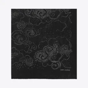 伊夫圣罗兰/Yves Saint laurent 云朵印花羊毛头巾 6871603Y2001078