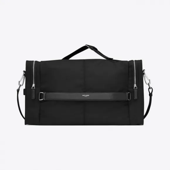 伊夫圣罗兰/Yves Saint laurent 方形再生尼龙和光滑皮革行李包 688285FAAFV1000