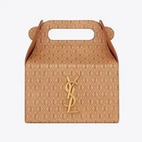 伊夫圣罗兰/Yves Saint laurent 字母标志压印植鞣皮革外卖盒袋 732657AABQ62734