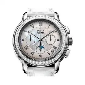 真力时/Zenith 日期显示 精钢镶钻 自动机械机芯 女表 03.1230.410-80.C664