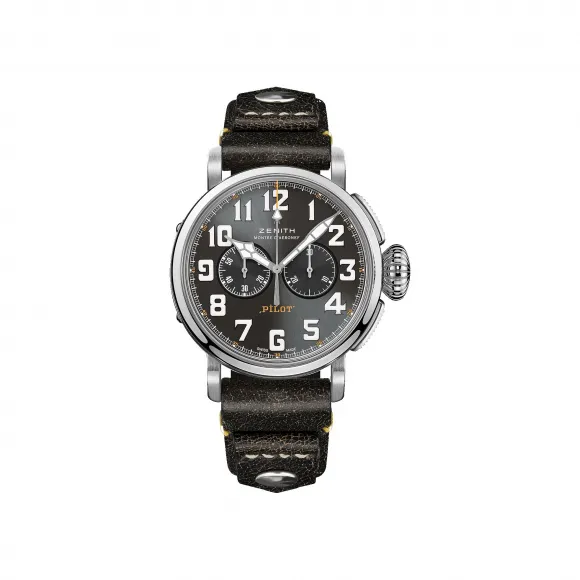 真力时/Zenith PILOT飞行员系列 精钢 45毫米 MM 男表 03.2434.4069-20.I010