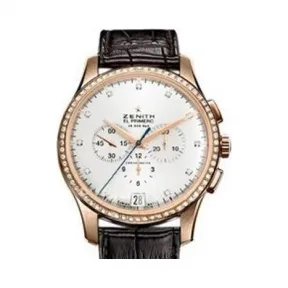 真力时/Zenith El Primero系列 18k玫瑰金镶钻 自动机械机芯 男表 22.2110.400-02.C498