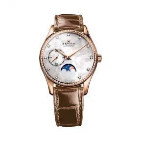 真力时/Zenith 菁英系列 玫瑰金，镶钻 自动机械机芯 女表 22.2310.692-81.C709