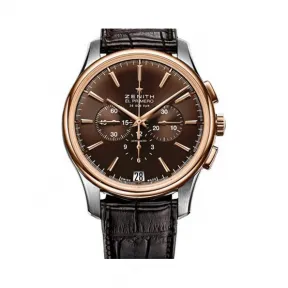 真力时/Zenith 菁英系列 18k玫瑰金-不锈钢 自动机械机芯 男表 51.2112.400-75.C498