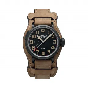 真力时/Zenith 飞行员系列 钛金属覆有DLC（类钻碳）涂层 自动机械机芯 男表 96.2431.693-21.C738