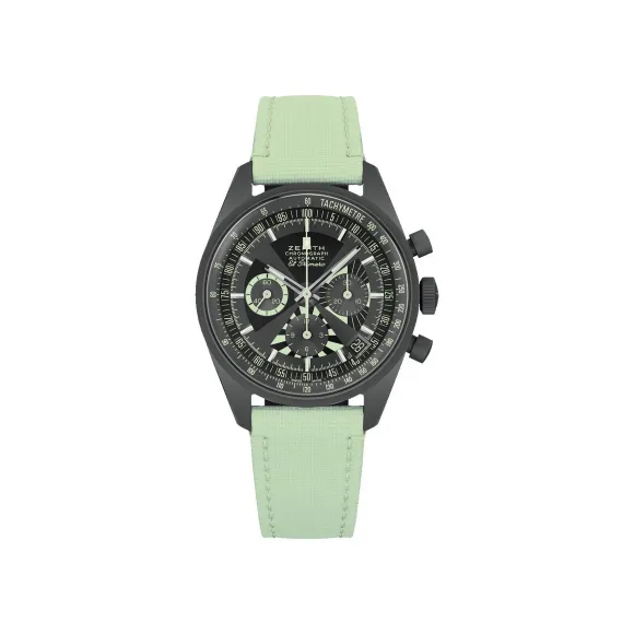 真力时/Zenith CHRONOMASTER旗舰系列 38MM 微喷砂钛金属 自动机械机芯 男表 97.G383.400-38.C881