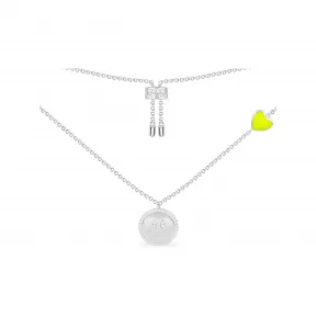 APM 荧光黄爱心笑脸项链 AC5853XFY