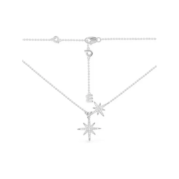 APM Meteorites系列 双流星项链-银白色 AC6424OX