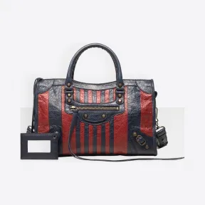 巴黎世家/Balenciaga Classic小号都市包 - MARINE / BORDEAUX | 女士Classic City S Handbags 431621-DE9PT-4080