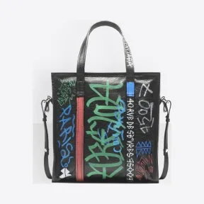 巴黎世家/Balenciaga ‎女士‎ ‎黑色 ‎ ‎涂鸦Bazar小号购物包 ‎ | Balenciaga 443096-0FE4N-1065