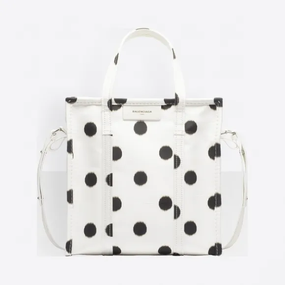巴黎世家/Balenciaga Bazar小号购物包 - 白色/ 黑色 | 女士BBazar手袋 443096-9GS1N-9040