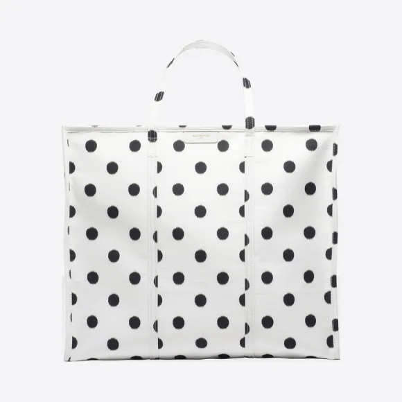 巴黎世家/Balenciaga Bazar加大号购物包 - 白色/ 黑色 | 女士BBazar手袋 443099-9GS1N-9040