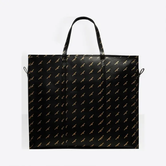 巴黎世家/Balenciaga Bazar加大号购物包 - BLACK / GOLD | 女士BBazar手袋 443099-D8M1N-1080