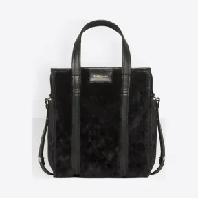 巴黎世家/Balenciaga Bazar毛羊皮超小号购物包 - 灰化石色 | 女士BBazar手袋 452458-D7W1N-1110