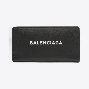 巴黎世家/Balenciaga 横版全拉链钱包购物包 - 黑色 | 女士长款全拉链钱包 490625-DLQ0N-1000