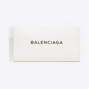 巴黎世家/Balenciaga 横版全拉链钱包购物包 - 白色 | 女士长款全拉链钱包 490625-DLQ0N-9002