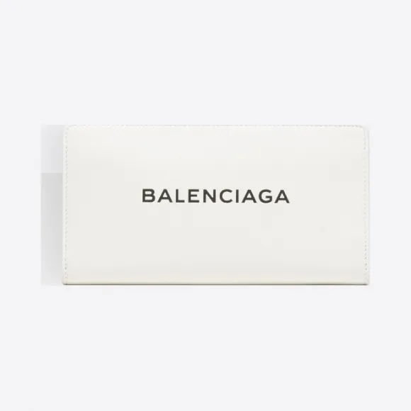 巴黎世家/Balenciaga 横版全拉链钱包购物包 - 白色 | 女士长款全拉链钱包 490625-DLQ0N-9002