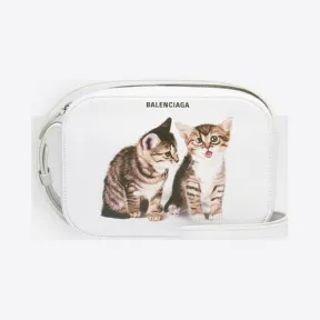 巴黎世家/Balenciaga White / Black 猫咪印花Everyday加小号摄影包 45454766vv