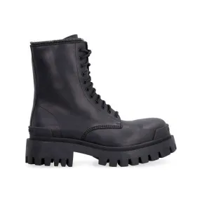 巴黎世家/Balenciaga 黑色 皮革 100% 系带靴 664709WA9O11081