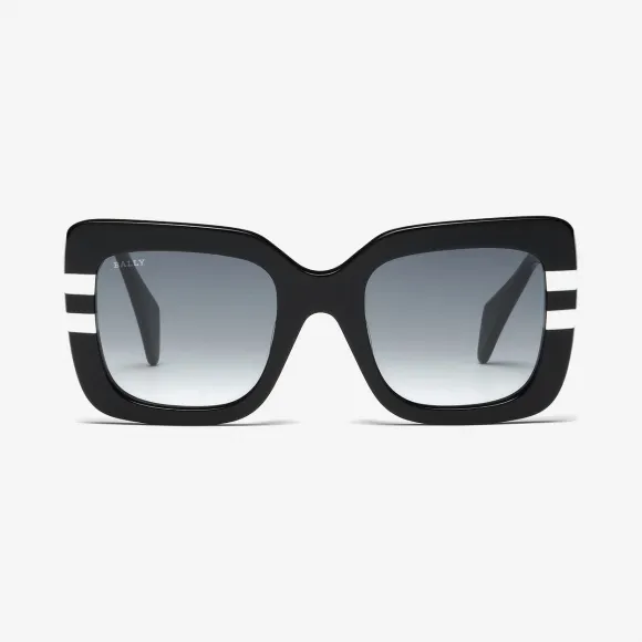 巴利/Bally 亚洲版黑色拼白色太阳镜 6227902