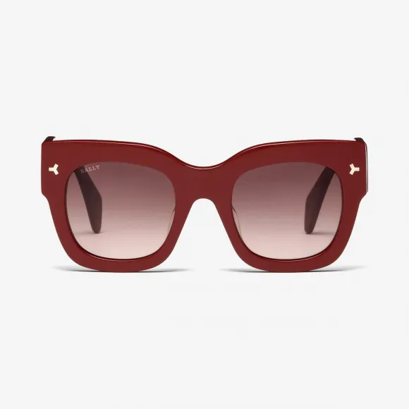 巴利/Bally 通用版亮红色拼渐变棕色太阳镜 6227907