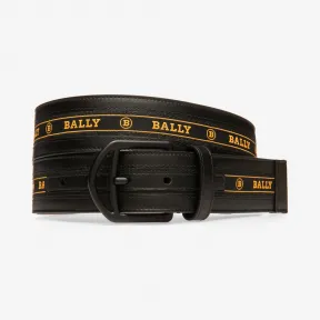 巴利/Bally 黑色拼霓虹橙皮革腰带 6227938