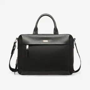 巴利/Bally 黑色涂层棉和小牛皮混纺商务包 6227990