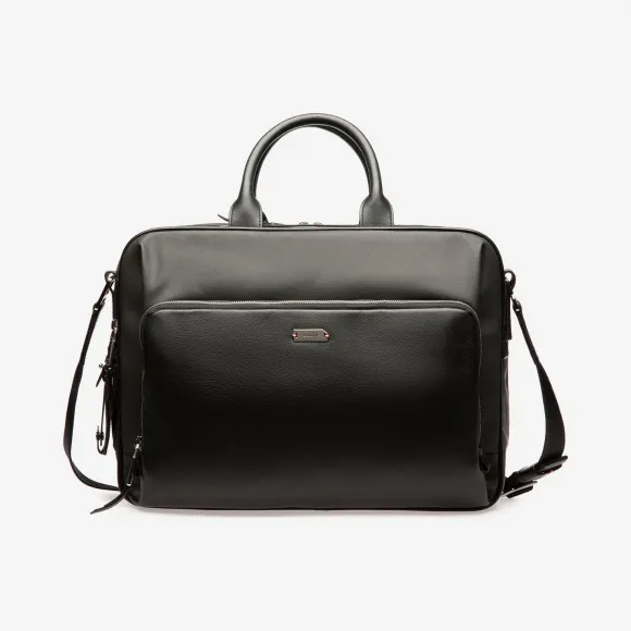 巴利/Bally 黑色涂层棉和小牛皮混纺商务包 6227991