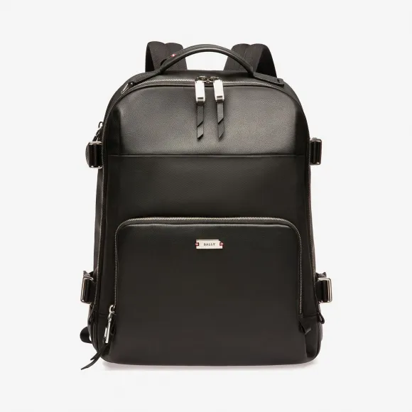 巴利/Bally 黑色涂层棉和小牛皮混纺双肩包 6227992