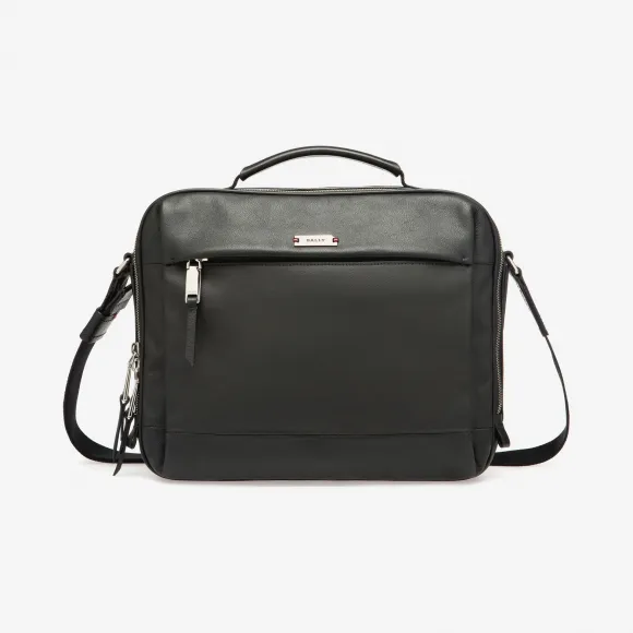 巴利/Bally 黑色涂层棉和小牛皮混纺记者包 6227993